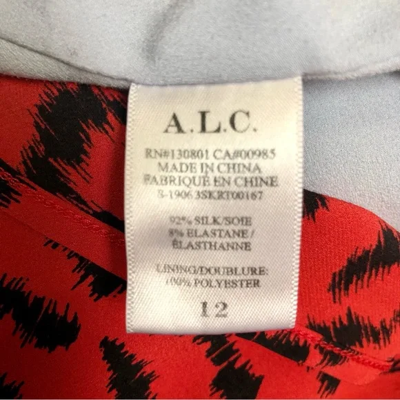 A.L.C. Blue and Red Leopard Print Mini Skirt - Picture 12 of 13